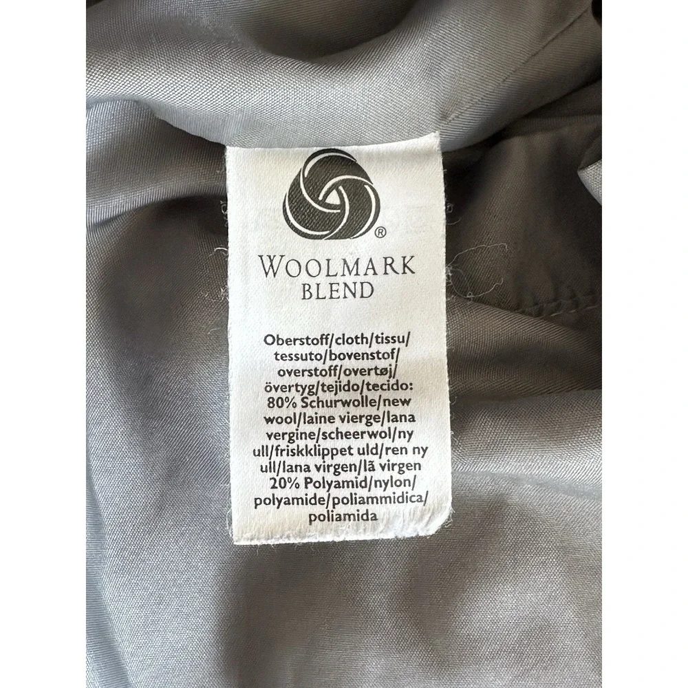 Woolmark Wool Blue Coat Mid Length Women's XL
